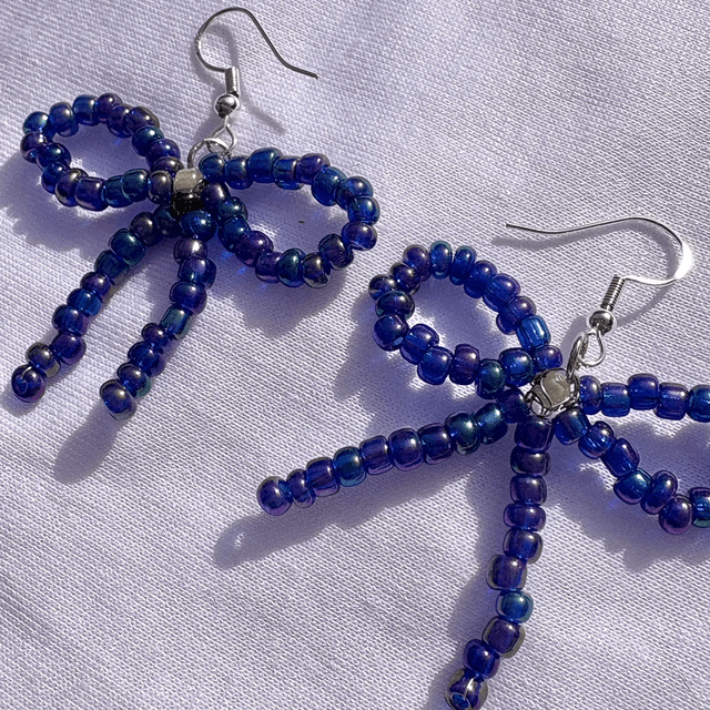 Ocean Blue Bow Earrings