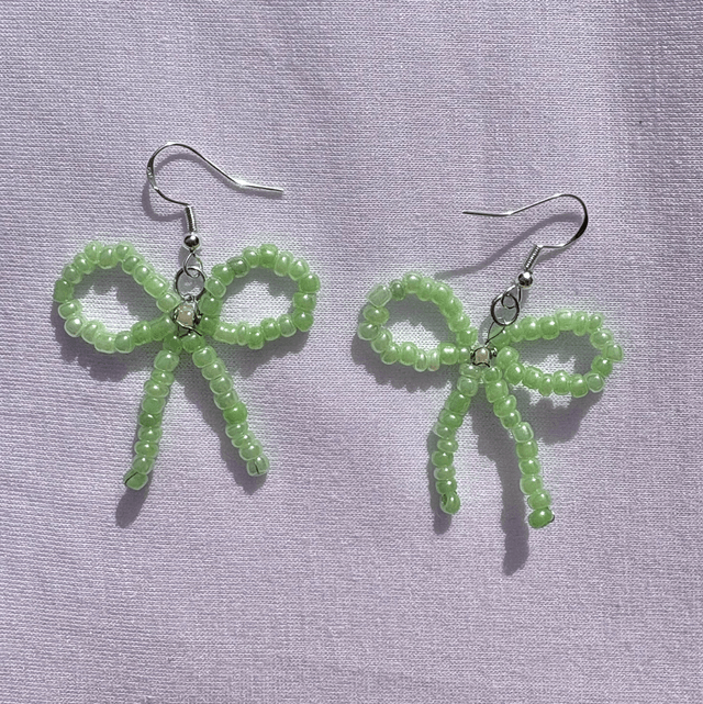 Mint Bow Earrings