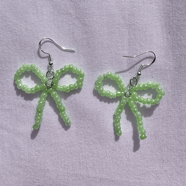 Mint Bow Earrings