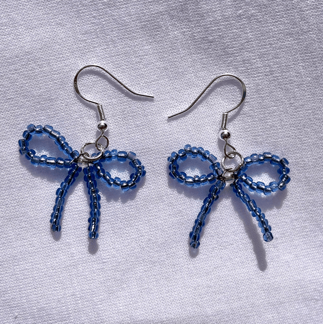 Cornflower Bow Earrings